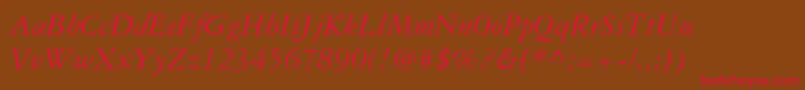 Garamond3ltstdItalic Font – Red Fonts on Brown Background