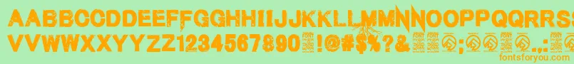 MenofnihilistRegular Font – Orange Fonts on Green Background