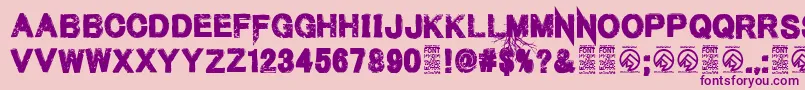 MenofnihilistRegular Font – Purple Fonts on Pink Background