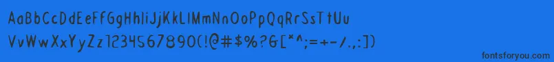 Draftingboard Font – Black Fonts on Blue Background