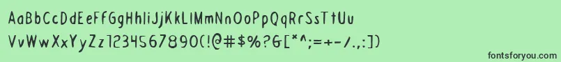 フォントDraftingboard – 緑の背景に黒い文字