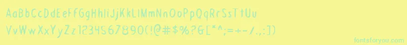 フォントDraftingboard – 黄色い背景に緑の文字