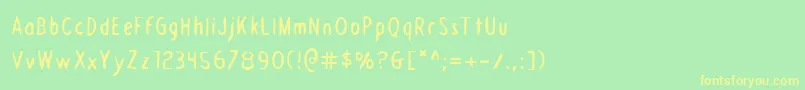 フォントDraftingboard – 黄色の文字が緑の背景にあります
