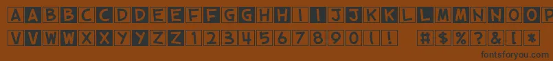 CubeVol2-Schriftart – Schwarze Schriften auf braunem Hintergrund