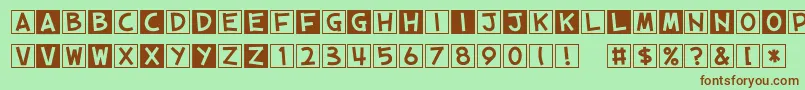 CubeVol2 Font – Brown Fonts on Green Background