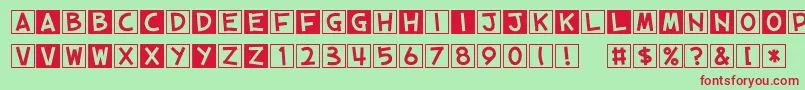 フォントCubeVol2 – 赤い文字の緑の背景
