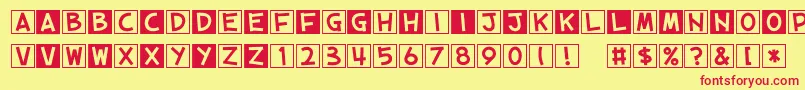 CubeVol2 Font – Red Fonts on Yellow Background