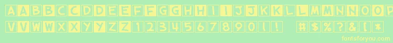 CubeVol2 Font – Yellow Fonts on Green Background