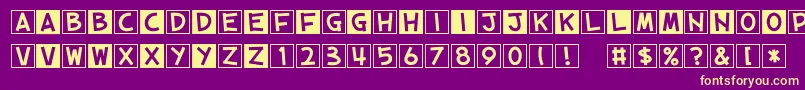 CubeVol2 Font – Yellow Fonts on Purple Background