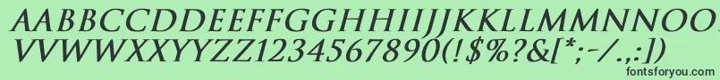フォントTrajanNormalBoldItalic – 緑の背景に黒い文字