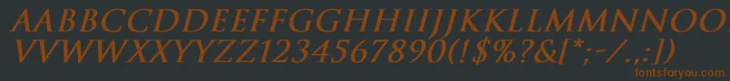 TrajanNormalBoldItalic Font – Brown Fonts on Black Background