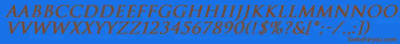 TrajanNormalBoldItalic Font – Brown Fonts on Blue Background