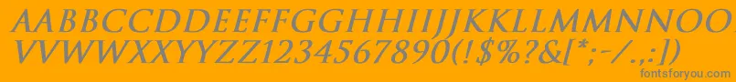 TrajanNormalBoldItalic Font – Gray Fonts on Orange Background