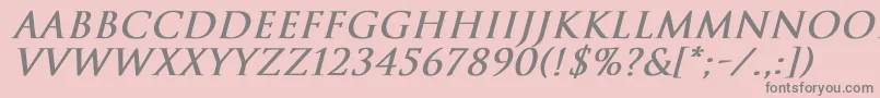 TrajanNormalBoldItalic Font – Gray Fonts on Pink Background