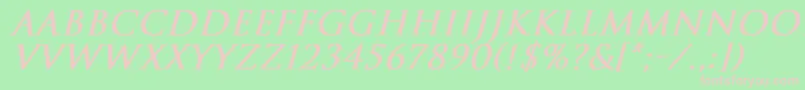 TrajanNormalBoldItalic Font – Pink Fonts on Green Background