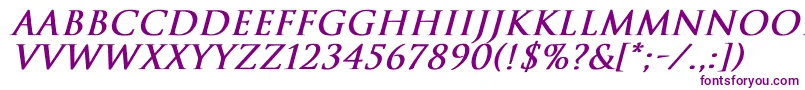 TrajanNormalBoldItalic Font – Purple Fonts on White Background