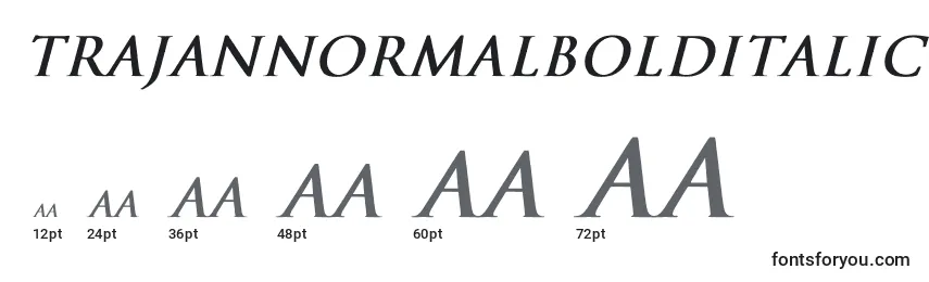 Größen der Schriftart TrajanNormalBoldItalic
