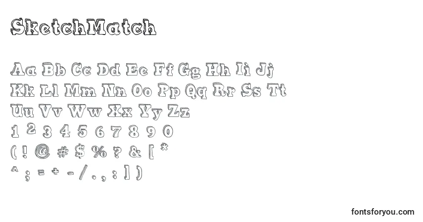 Schriftart SketchMatch – Alphabet, Zahlen, spezielle Symbole