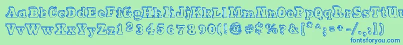 fuente SketchMatch – Fuentes Azules Sobre Fondo Verde