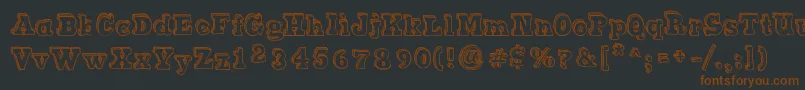 SketchMatch-Schriftart – Braune Schriften auf schwarzem Hintergrund