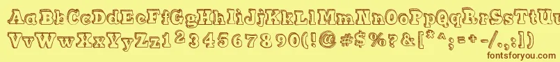 Fonte SketchMatch – fontes marrons em um fundo amarelo