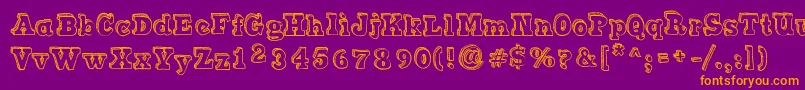 SketchMatch-fontti – oranssit fontit violetilla taustalla
