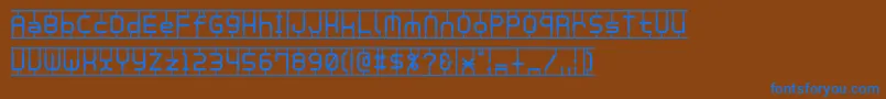Plamo-fontti – siniset fontit ruskealla taustalla