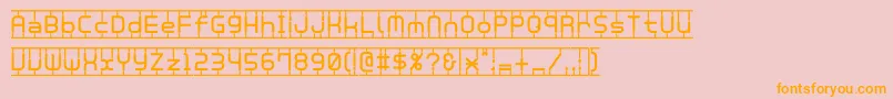 フォントPlamo – オレンジの文字がピンクの背景にあります。