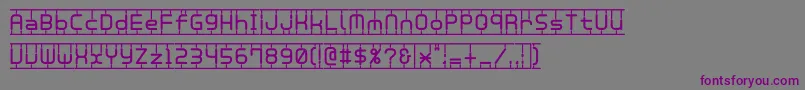 フォントPlamo – 紫色のフォント、灰色の背景