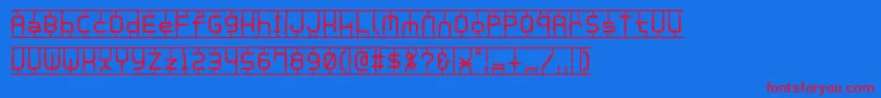 Czcionka Plamo – czerwone czcionki na niebieskim tle