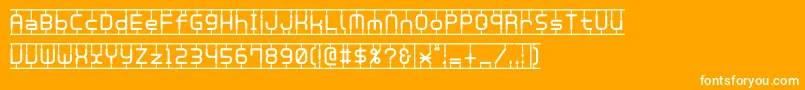 フォントPlamo – オレンジの背景に白い文字