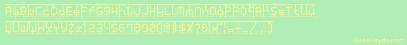 Plamo Font – Yellow Fonts on Green Background