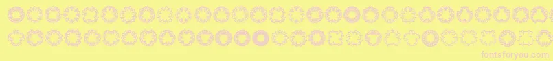 Ovuliov Font – Pink Fonts on Yellow Background