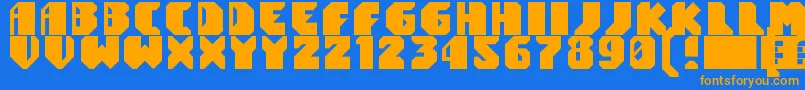 Tomatron Font – Orange Fonts on Blue Background