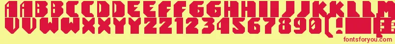 Tomatron Font – Red Fonts on Yellow Background