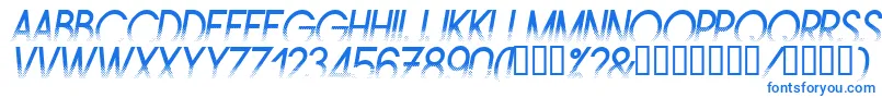 フォントAmsti – 白い背景に青い文字