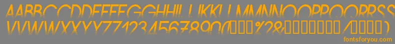 フォントAmsti – オレンジの文字は灰色の背景にあります。