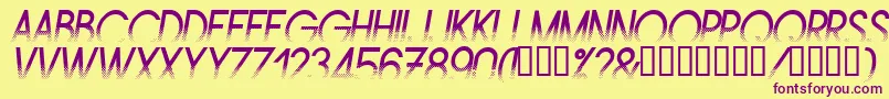Amsti Font – Purple Fonts on Yellow Background