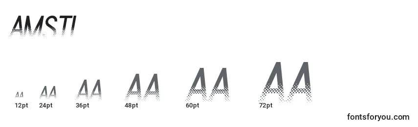 Размеры шрифта Amsti