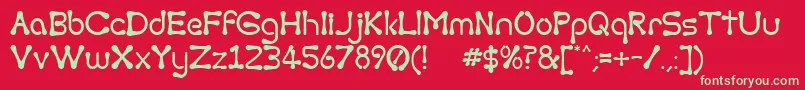 TorcingAway Font – Green Fonts on Red Background