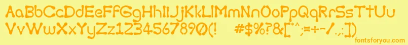 TorcingAway Font – Orange Fonts on Yellow Background