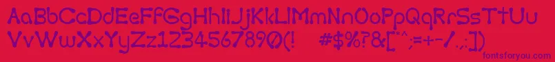 TorcingAway Font – Purple Fonts on Red Background