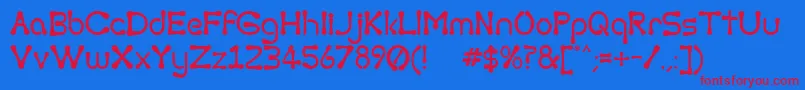 TorcingAway-fontti – punaiset fontit sinisellä taustalla