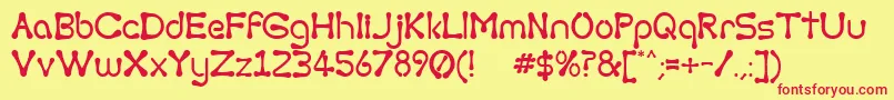 TorcingAway Font – Red Fonts on Yellow Background