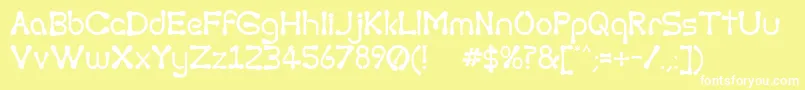 TorcingAway Font – White Fonts on Yellow Background