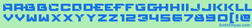 Шрифт Reconstruct – синие шрифты на зелёном фоне