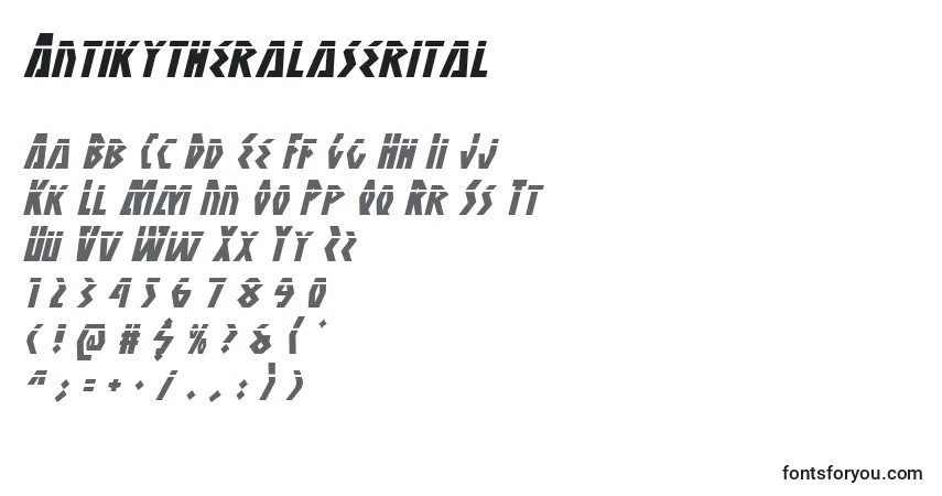 Fuente Antikytheralaserital - alfabeto, números, caracteres especiales