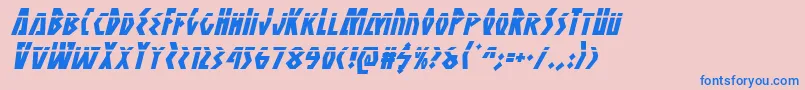 フォントAntikytheralaserital – ピンクの背景に青い文字