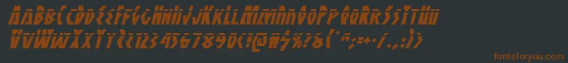 フォントAntikytheralaserital – 黒い背景に茶色のフォント