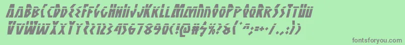 フォントAntikytheralaserital – 緑の背景に灰色の文字